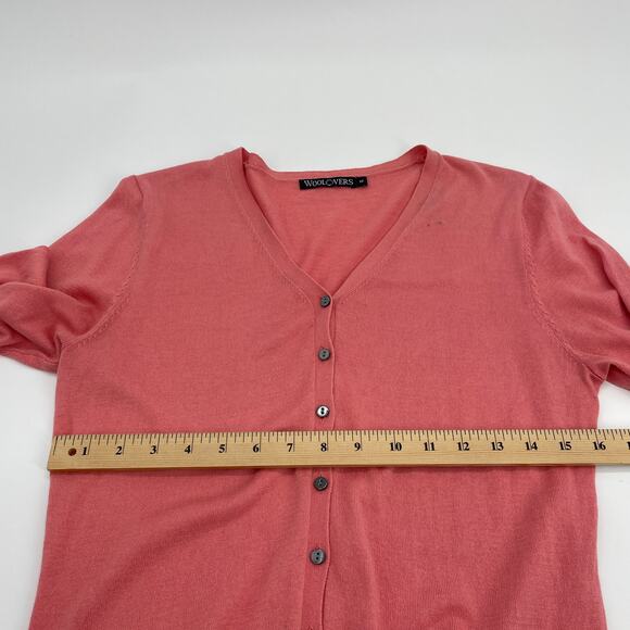WOOLOVERS Cardigan Silk Cotton Short Sleeve Womens Size M Preppy Sweater Cottage - Picture 5 of 7